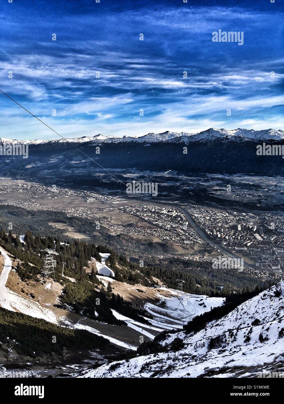 Mountain View de Innsbruck en Austria Foto de stock