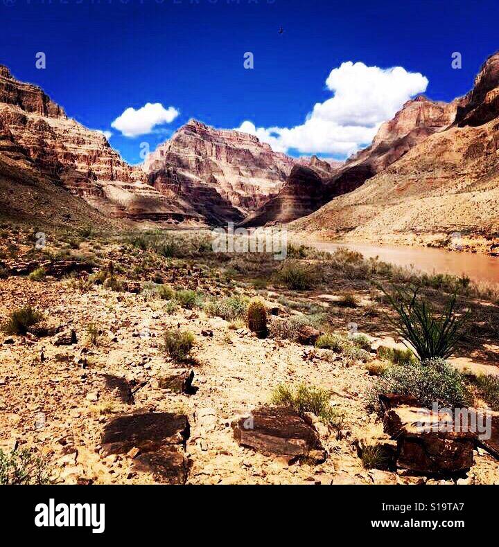 Parte inferior del Gran Cañón. Foto de stock