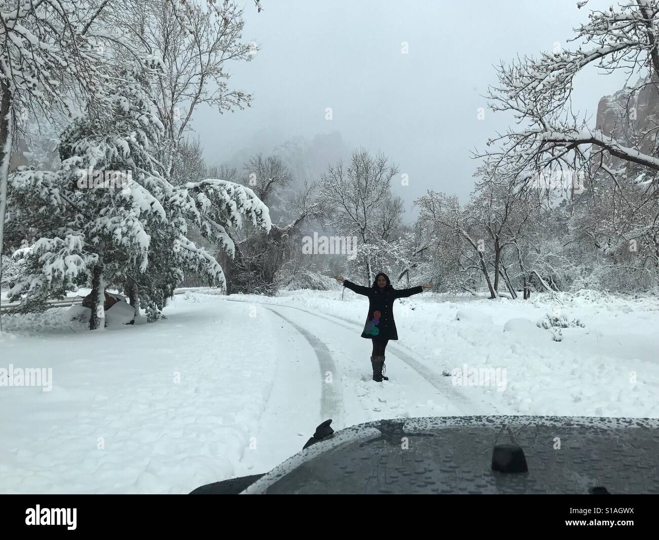 Diversión de invierno en Utah Foto de stock