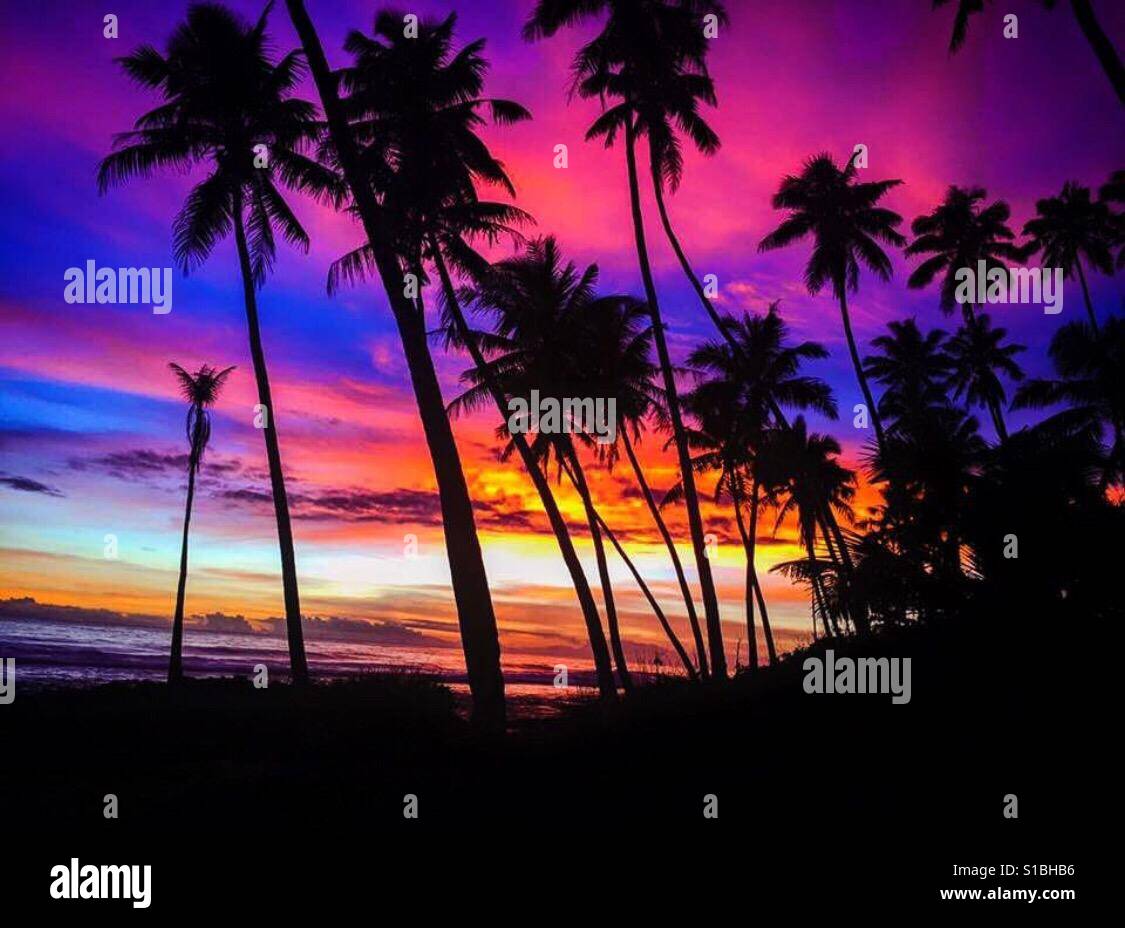 Puesta de sol de Samoa Foto de stock