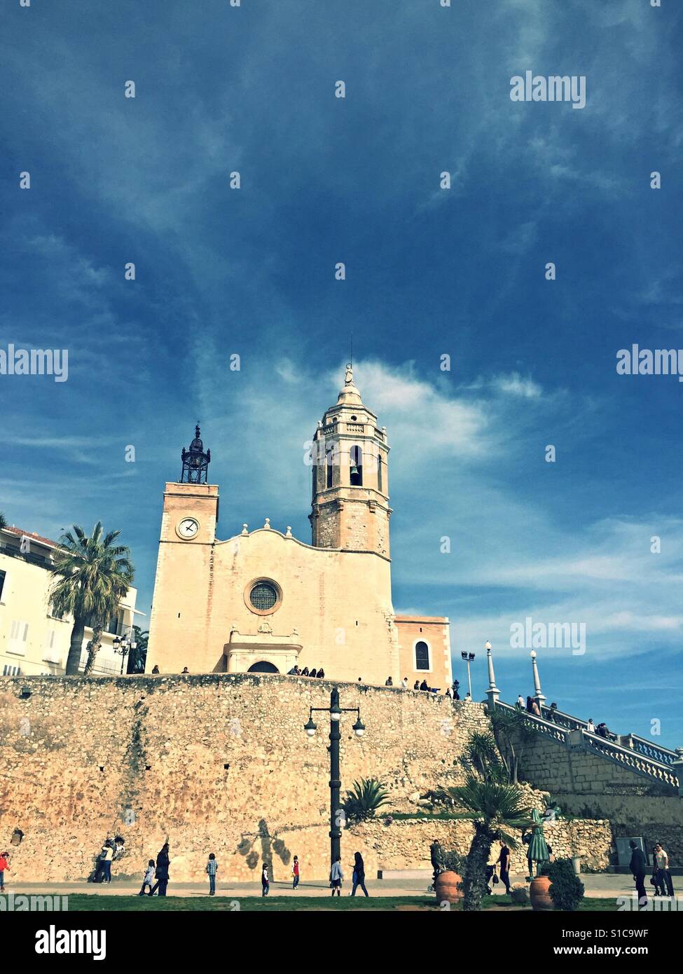 Catedral de Sitges, España Foto de stock