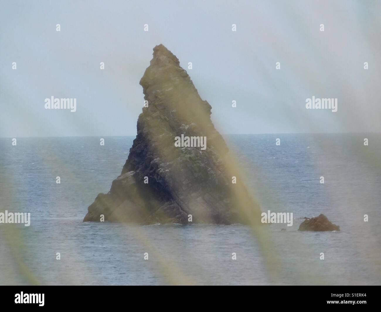 Pembrokeshire standing rock Foto de stock