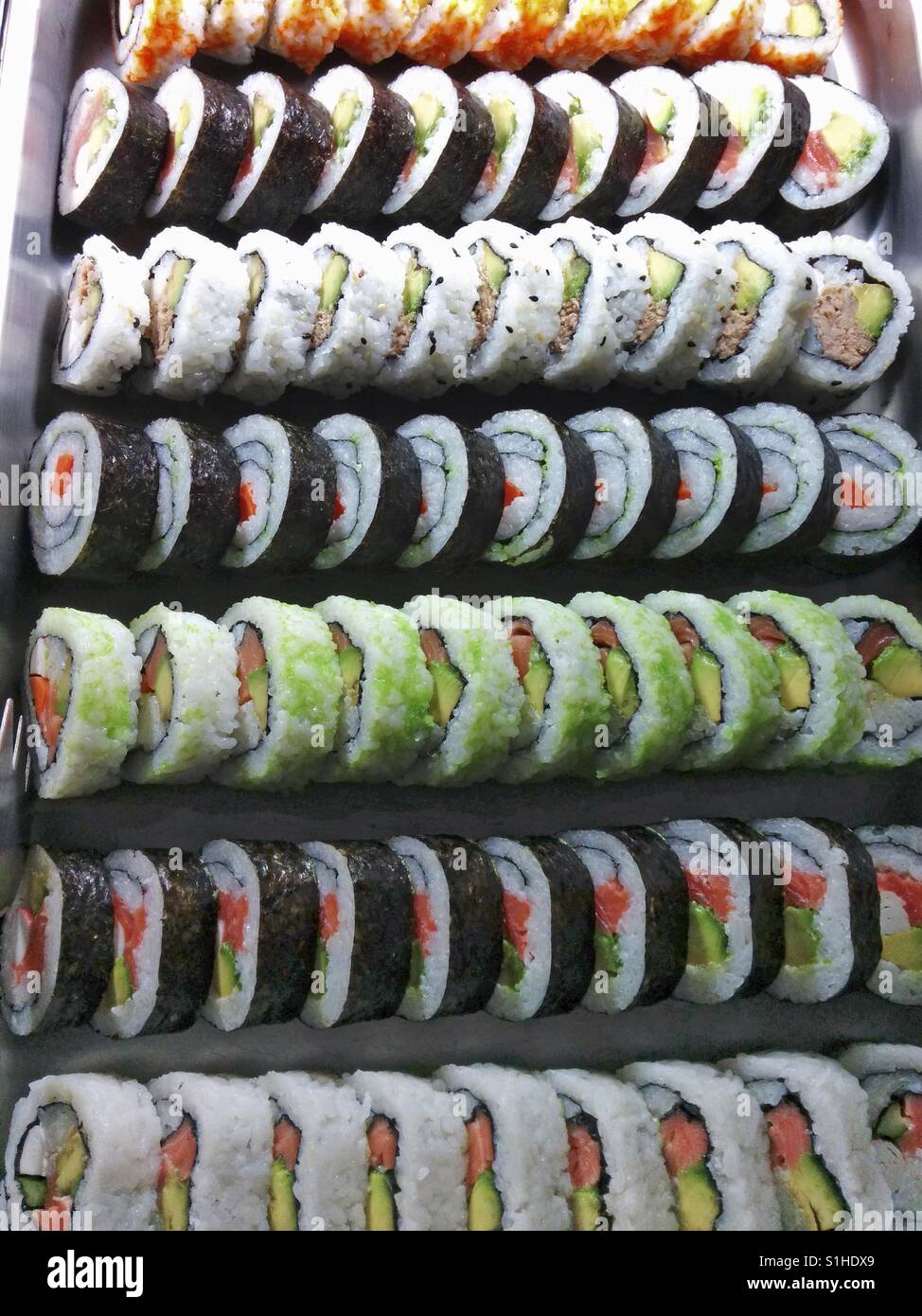 Sushi variado. Foto de stock