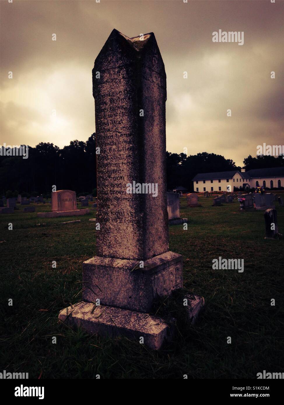 Lápida en el cementerio de Carolina del Norte Foto de stock