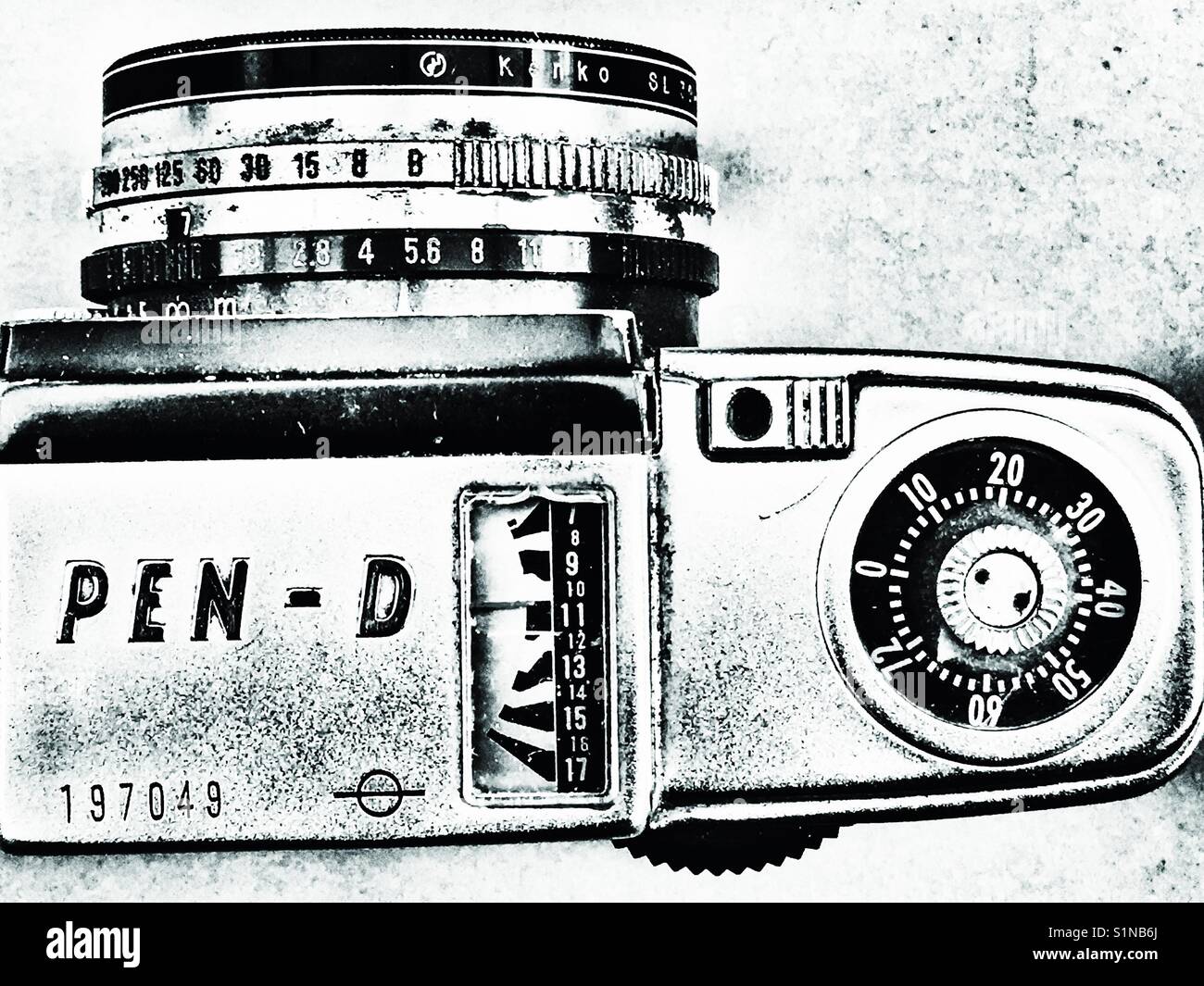 Olympus Pen-D 35mm cámara de película de medio fotograma Foto de stock