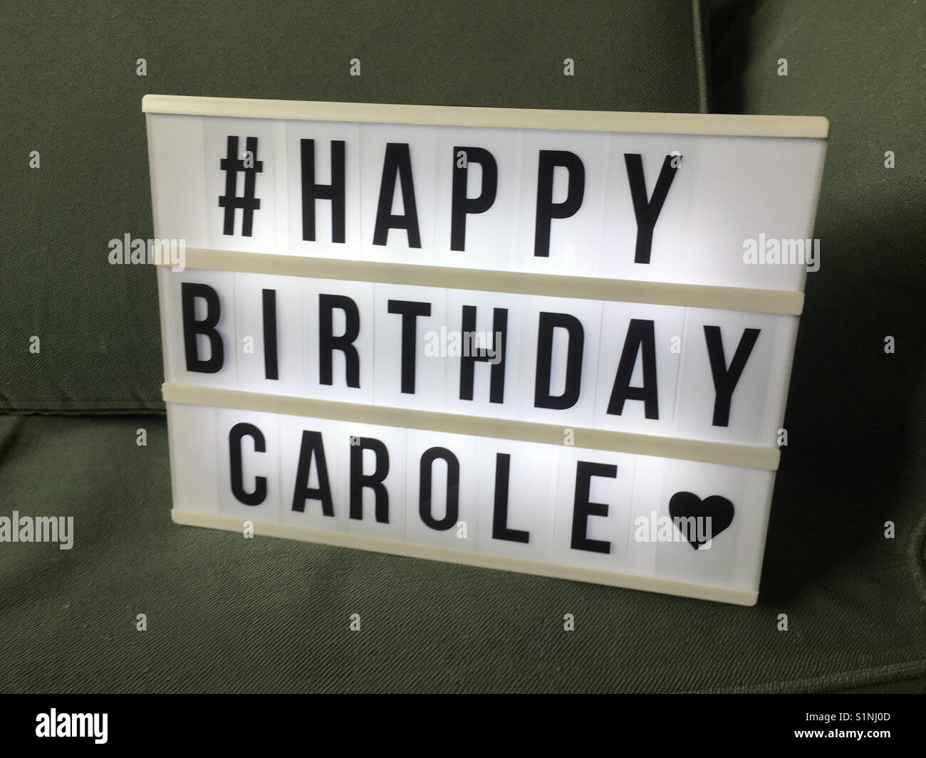 Feliz Cumpleanos Carole Lightbox Fotografia De Stock Alamy