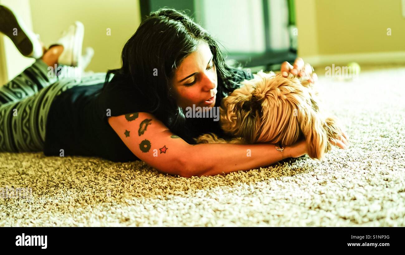 Amor por los animales Foto de stock