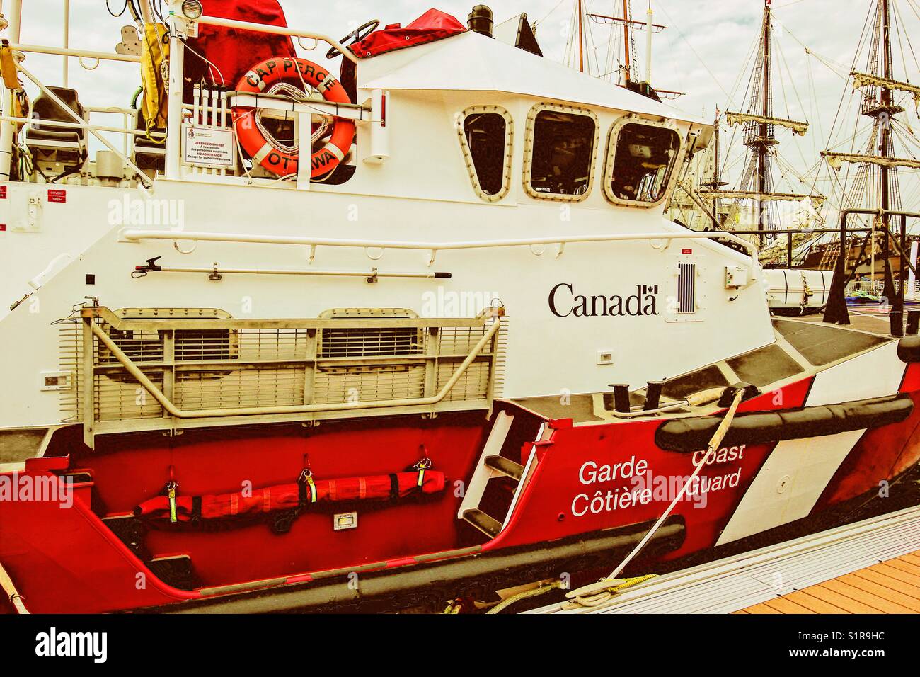 Lancha patrullera de la guardia costera de Canadá, Newfoundland, Canadá Foto de stock