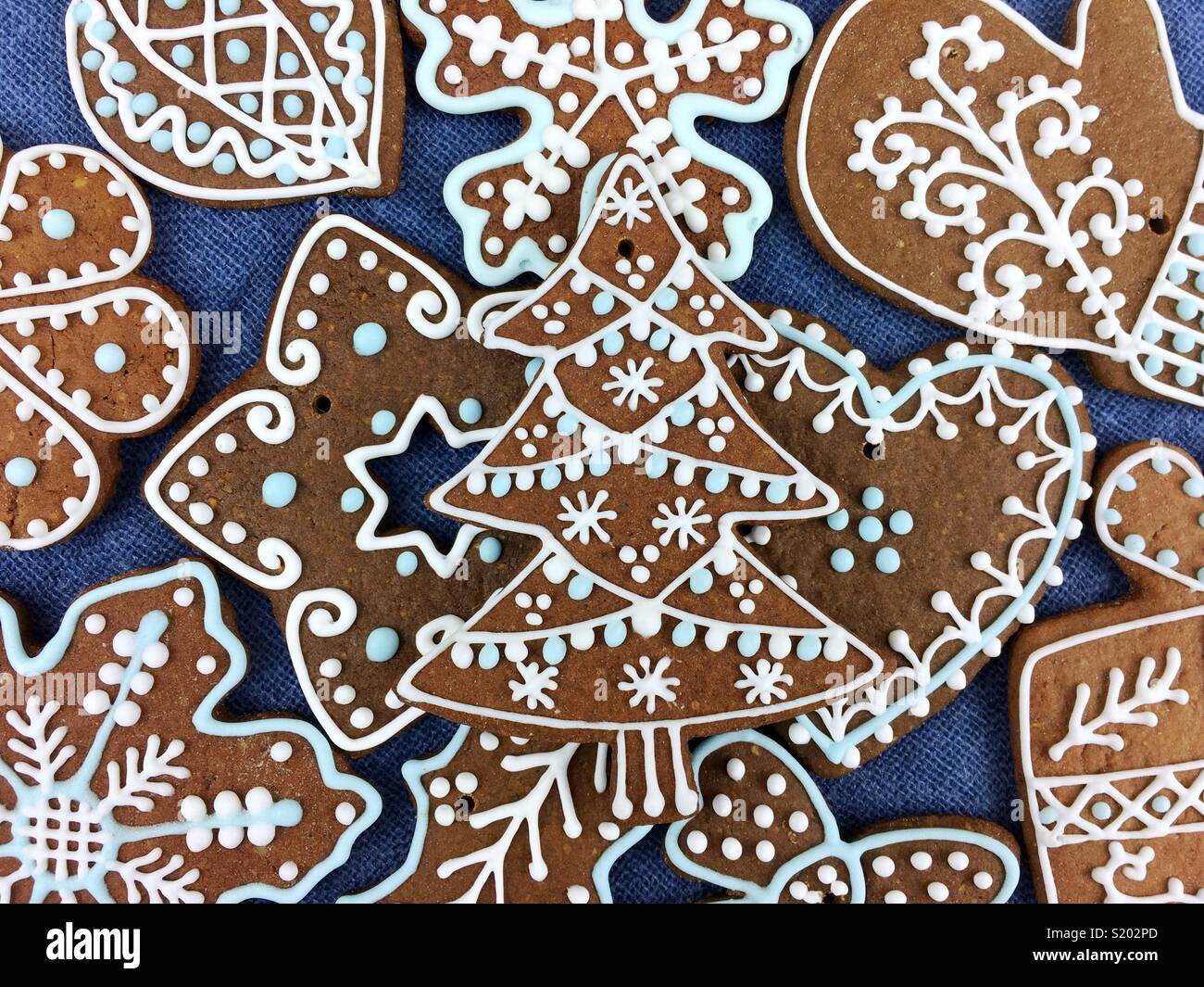 Decoración de Navidad galletas de jengibre Foto de stock