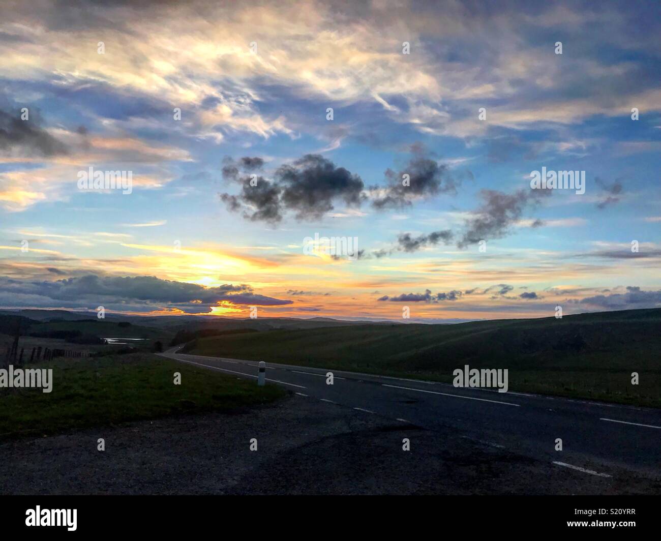 Foto tomada orientado al norte justo antes Ashkirk entre Hawick y Selkirk en el Scottish Borders