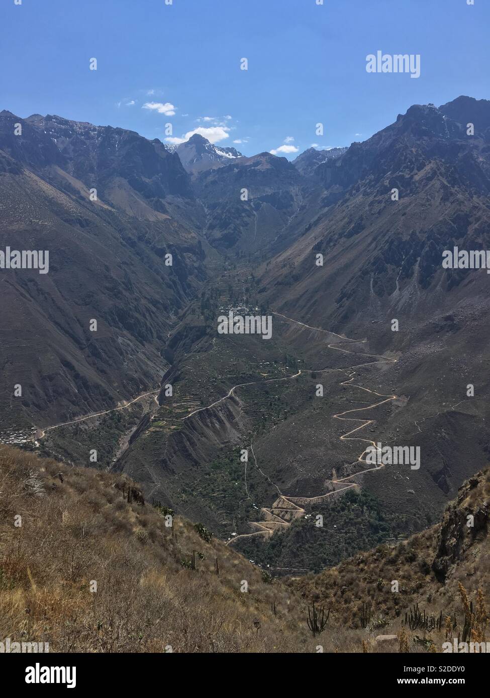 Trekking al Cañón de Colca en Perú Foto de stock