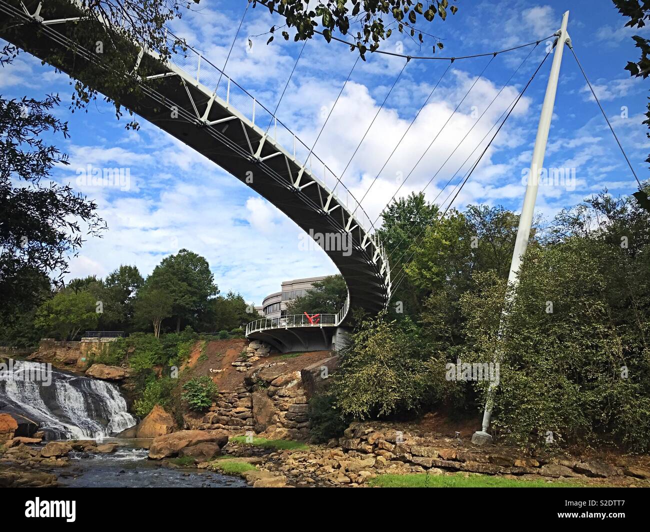 En Falls Park en el Reedy del Puente Liberty. Greenville, Carolina del Sur. Ee.Uu. Foto de stock