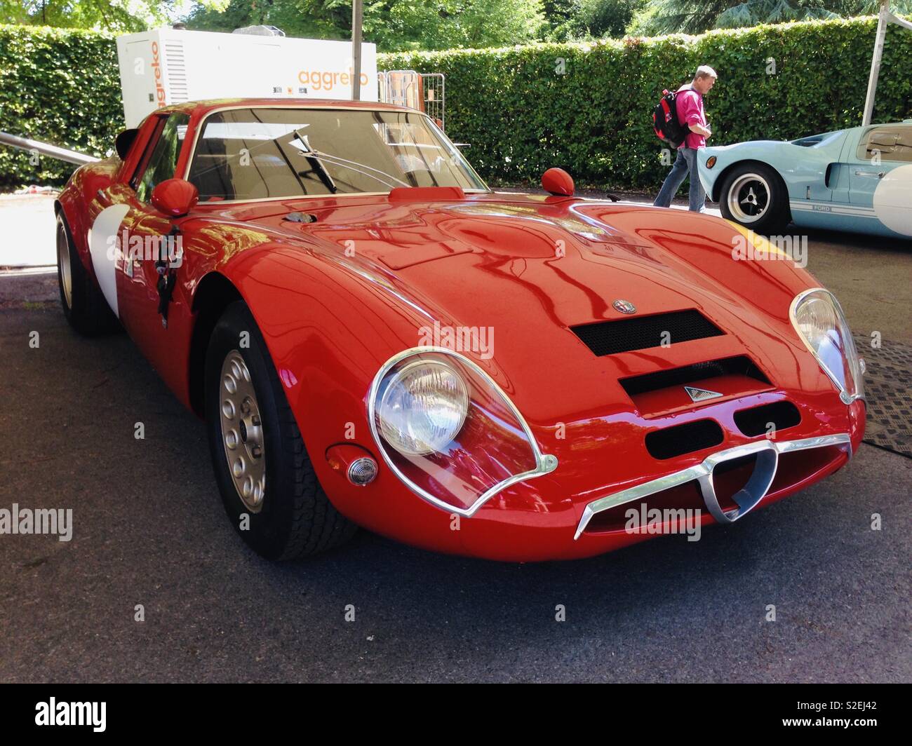 Clásico rojo Alfa Romeo Coche deportivo Foto de stock
