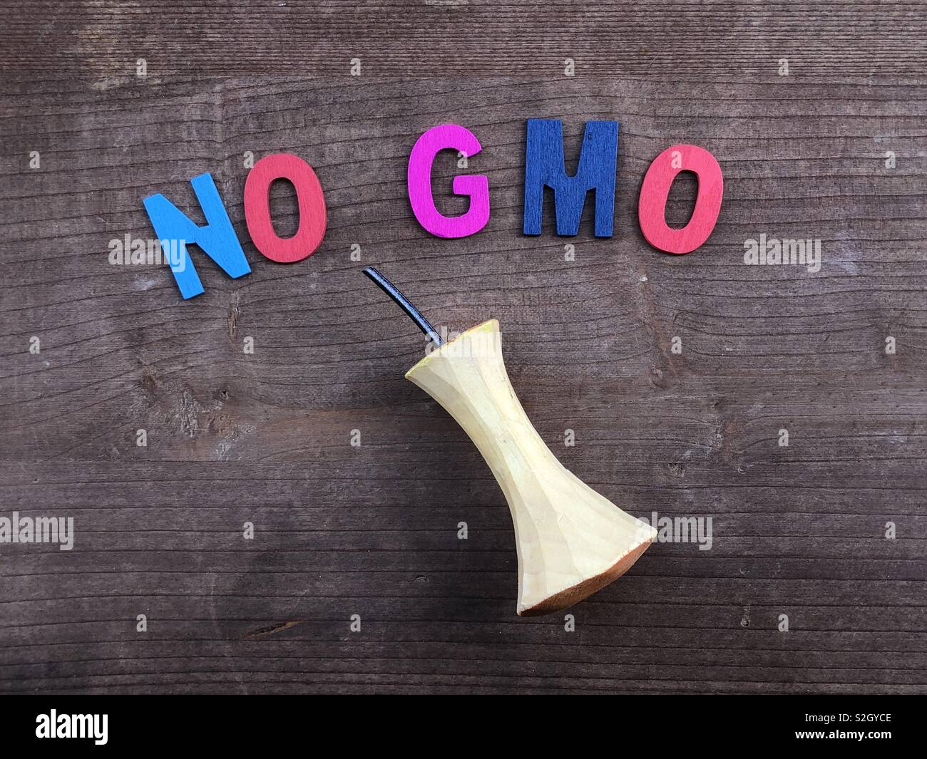 No OGM, ningún organismo modificado genéticamente Foto de stock