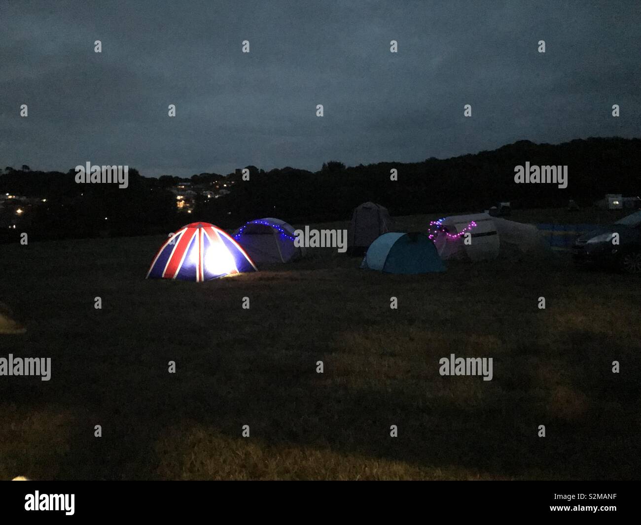 Camping en la Isla de Wight Foto de stock