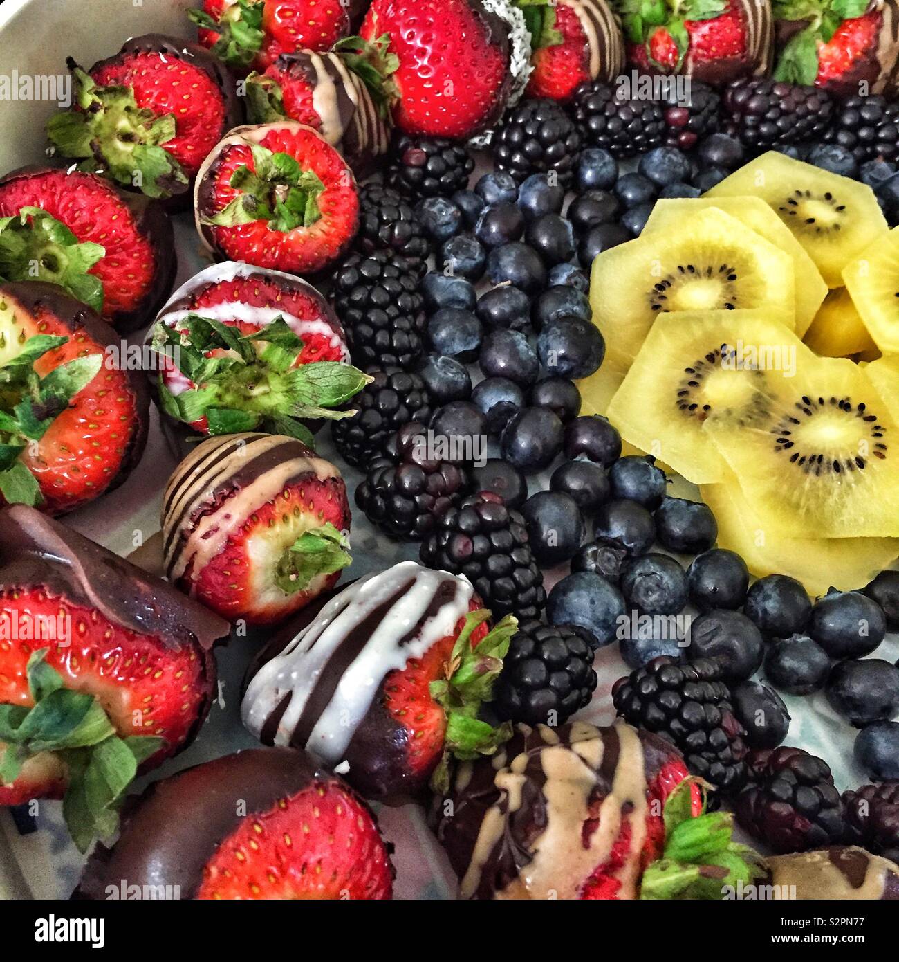 Plato de frutas Foto de stock
