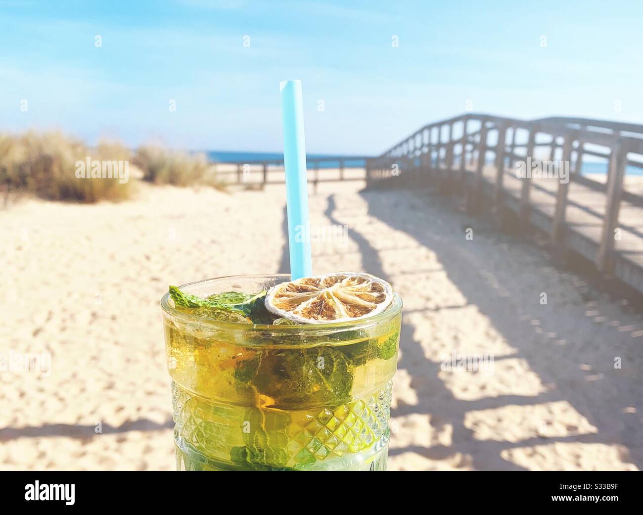 Mohito en la playa Foto de stock
