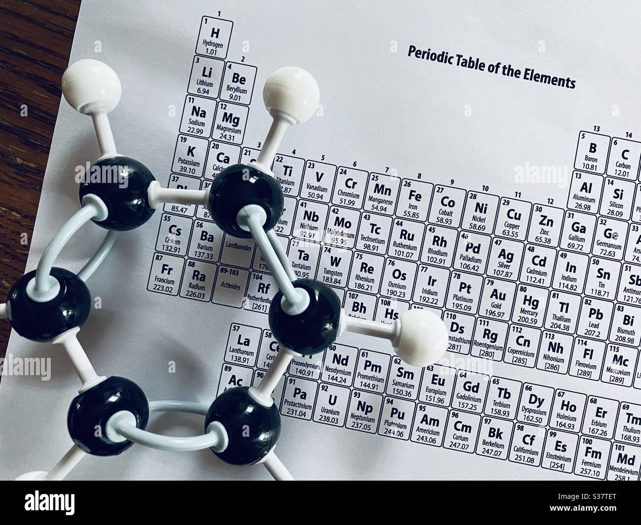 Modo molecular de Benzene Foto de stock