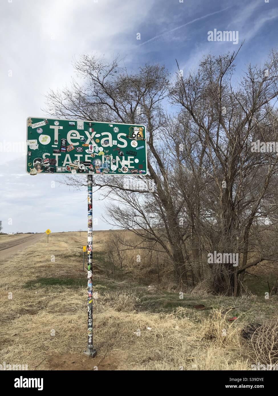 Texas Oklahoma estado como signo Foto de stock