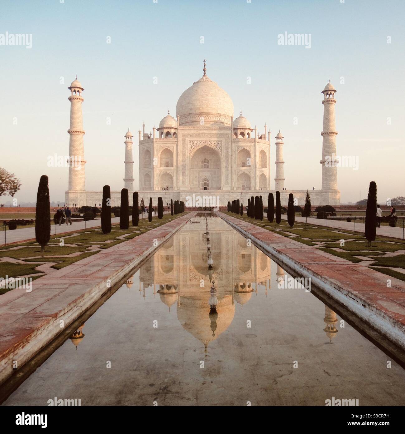 Luz suave Taj Mahal Agra India Foto de stock