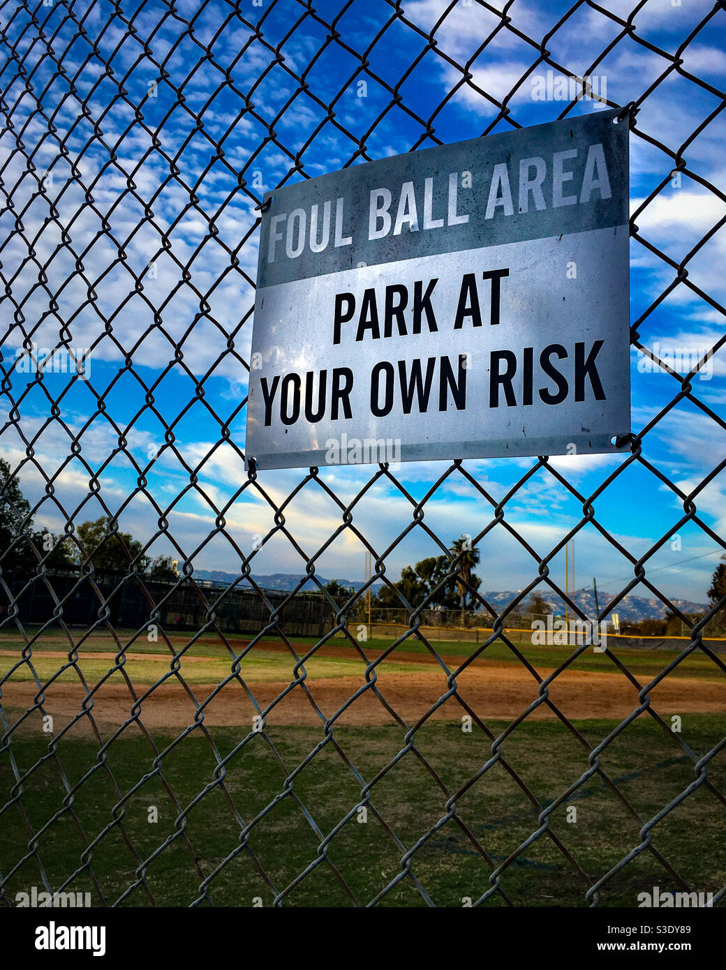 Diamante de béisbol en Kenneth Hahn Park Culver City, California Foto de stock