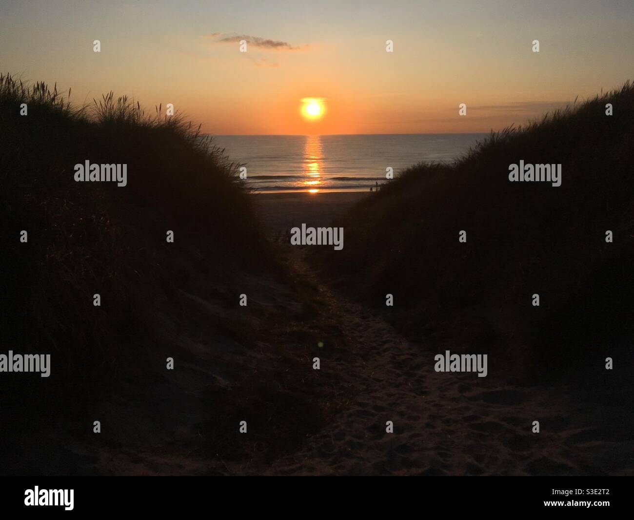 Puesta de sol en Danmark : Søndervig Foto de stock