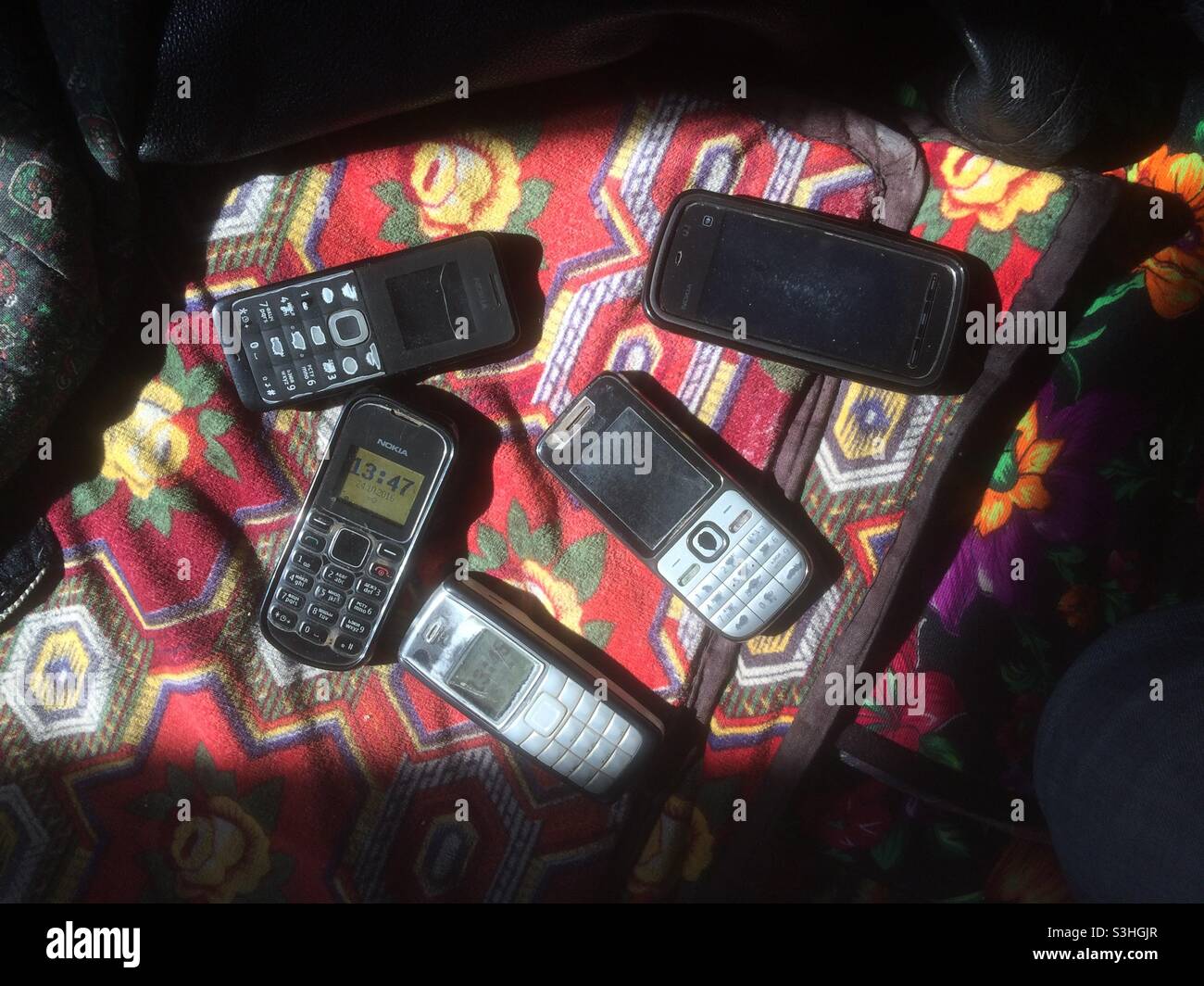 Teléfonos Nokia que se convierten en historia Foto de stock