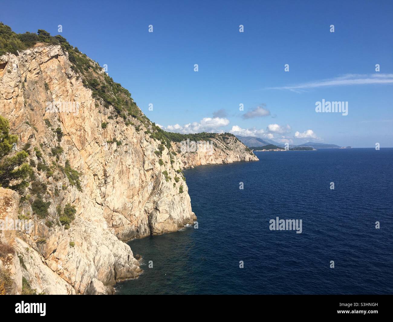 Sendero de montaña, Dubrovnik, Croacia Foto de stock