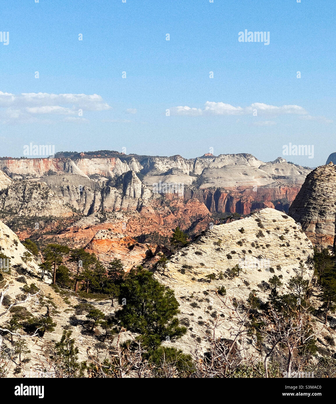 Observe el cañón Kolob en el parque nacional de Zion Foto de stock