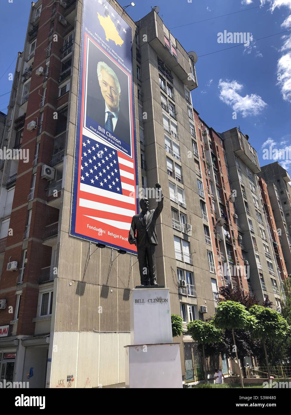 Estatuto de Bill Clinton en Pristinha, Kosovo Foto de stock