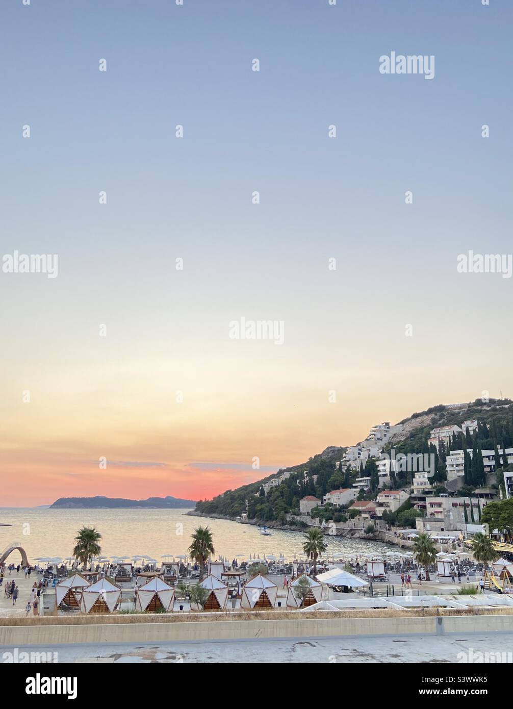 Playa Lapad, Dubrovnik Foto de stock