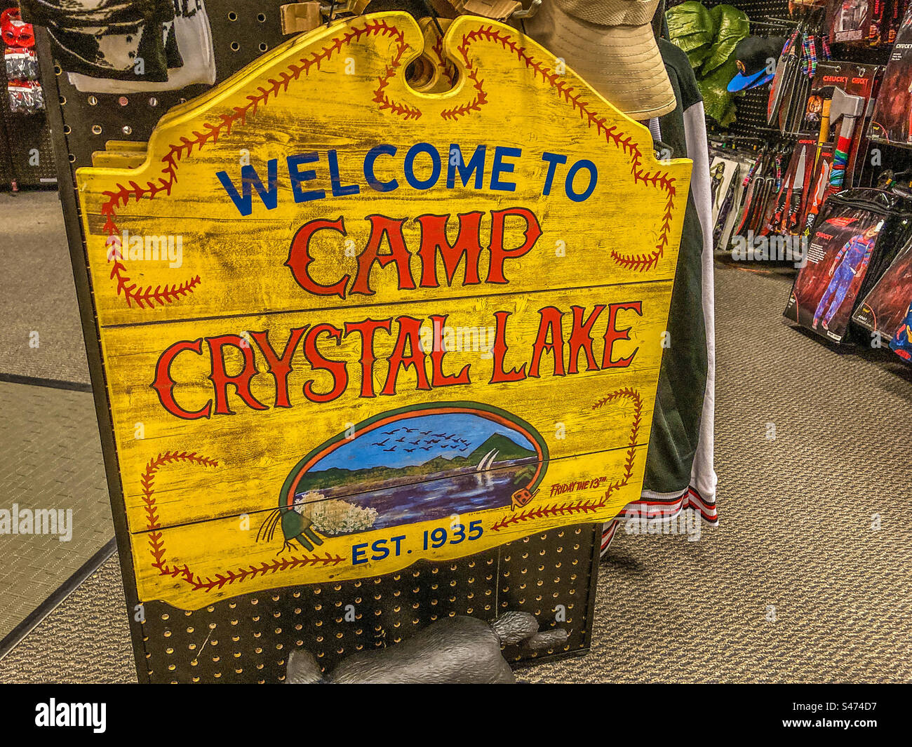 Bienvenido a Camp Crystal Lake Foto de stock