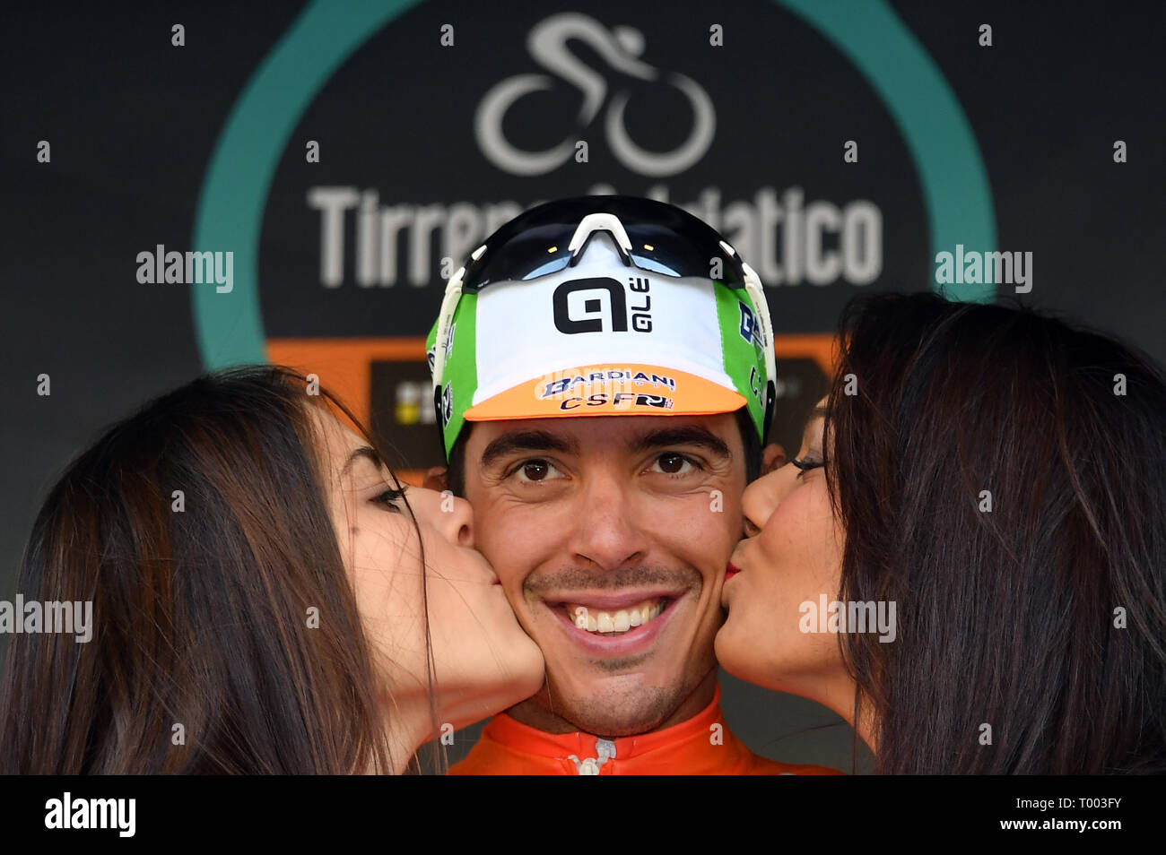 Italia. 16 de marzo de 2019. Foto/LaPresse Gian Mattia D'Alberto 16/03/2019  Fossombrone (Italia) deportes Ciclismo Tirreno-Adriatico 2019 - edizione 54  - da Foligno un Fossombrone (221 km) Nella foto: durante la gara.  Foto/LaPresse