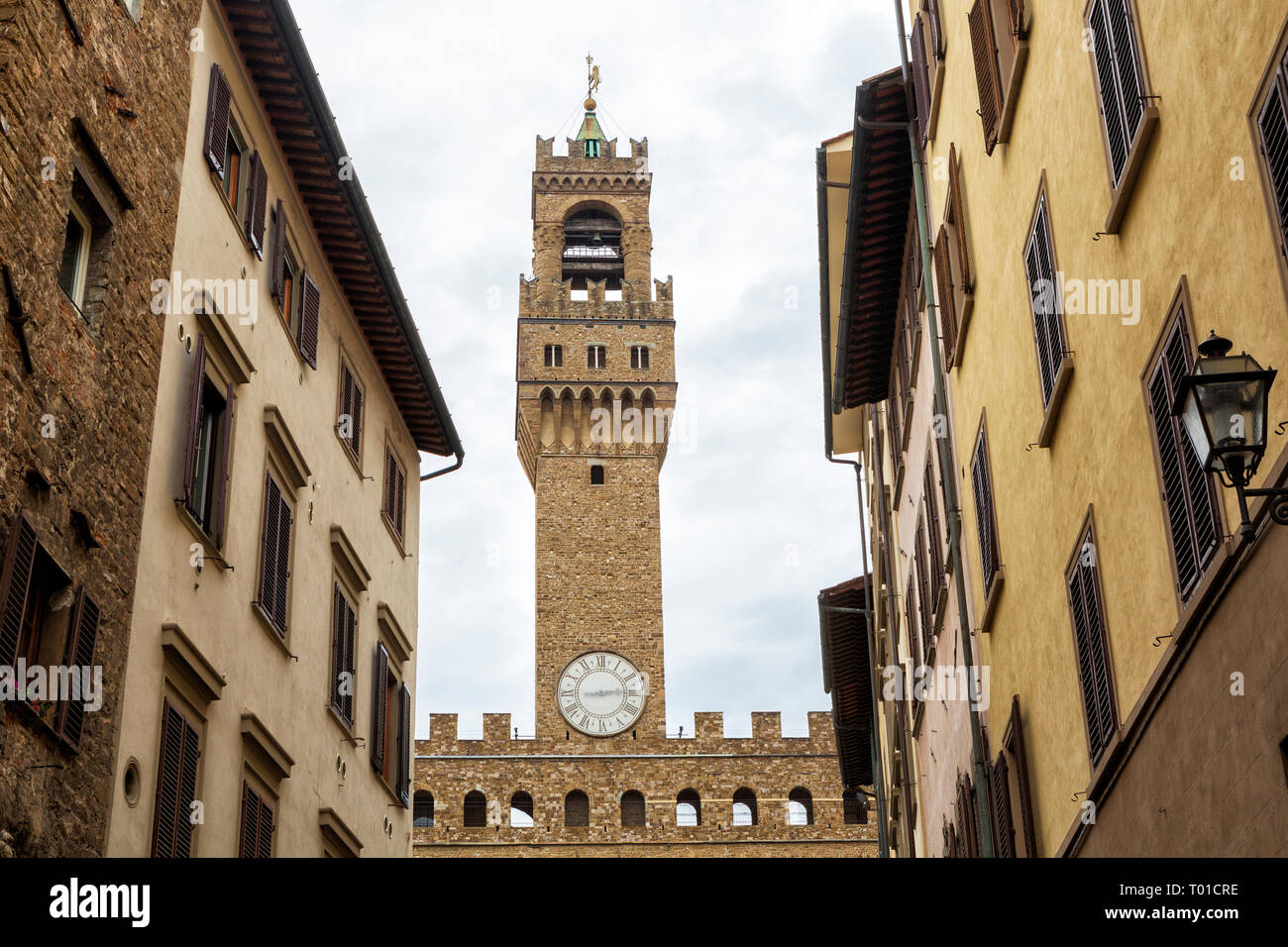 El Palazzo Vecchio, del ayuntamiento de Florencia, Italia. Foto de stock