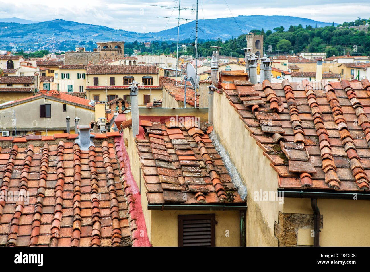 Florencia, Toscana, Italia visto desde el Palazzo Vecchio Foto de stock