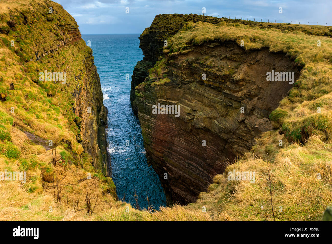 El Geo de Duncansby Sclaites en cabeza, Caithness, Escocia, Reino Unido Foto de stock