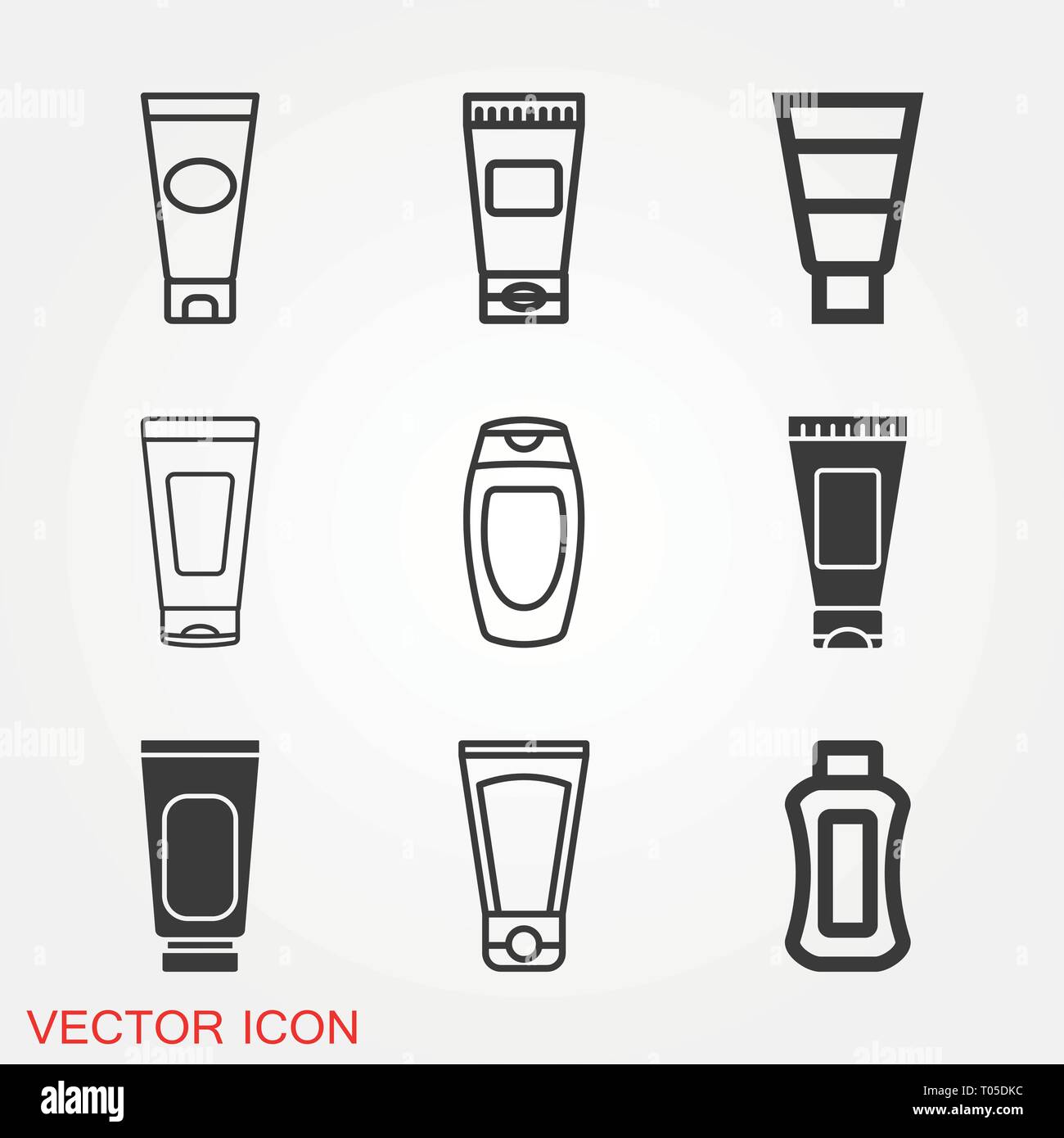 El tubo contenedor de crema vector icono símbolo de diseño Imagen Vector de  stock - Alamy