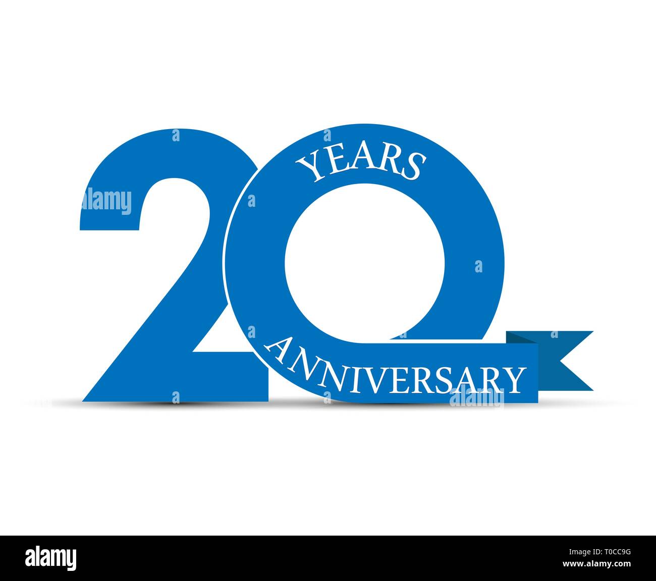 20 años aniversario, diseño sencillo, el logotipo para decoración Ilustración del Vector
