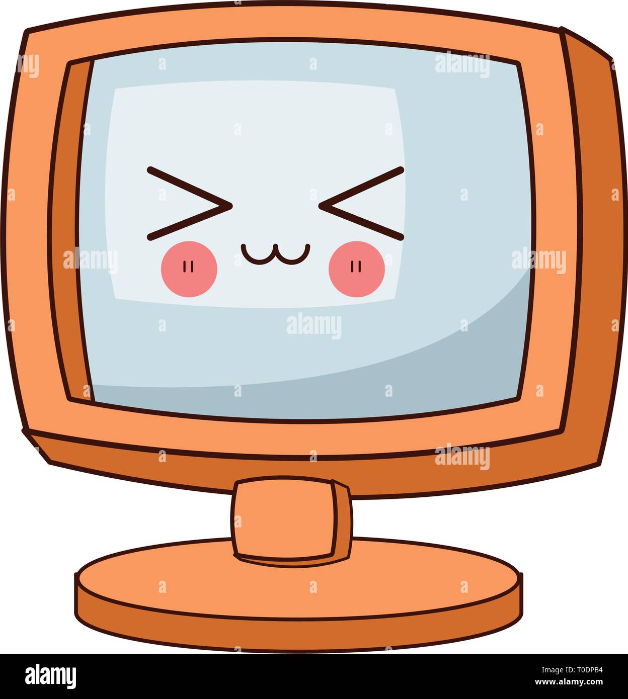 pantalla de ordenador kawaii dibujos animados Imagen Vector de stock - Alamy