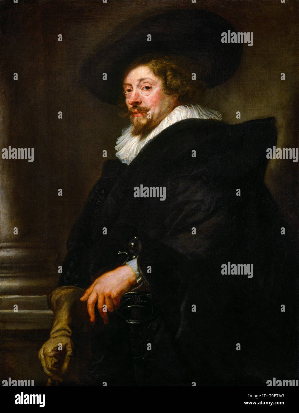 Sir Peter Paul Rubens (1577–1640), autorretrato en óleo sobre lienzo 1638-1639 Foto de stock