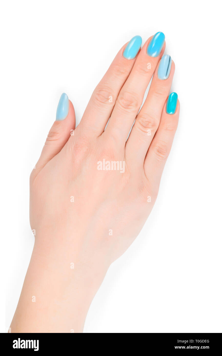 Esmalte de uñas azul fotografías e imágenes de alta resolución - Alamy