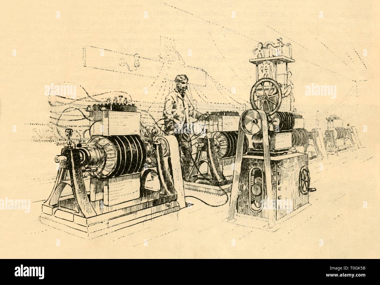 tubo respirador Dispensación Naturaleza Dynamo-Máquinas eléctricas, trabajadas por vapor, y produciendo  Magneto-Electricity', de 1882. Creador: Desconocido Fotografía de stock -  Alamy