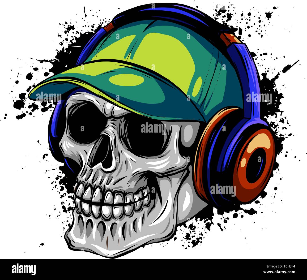 Skull with headphones fotografías e imágenes de alta resolución - Alamy