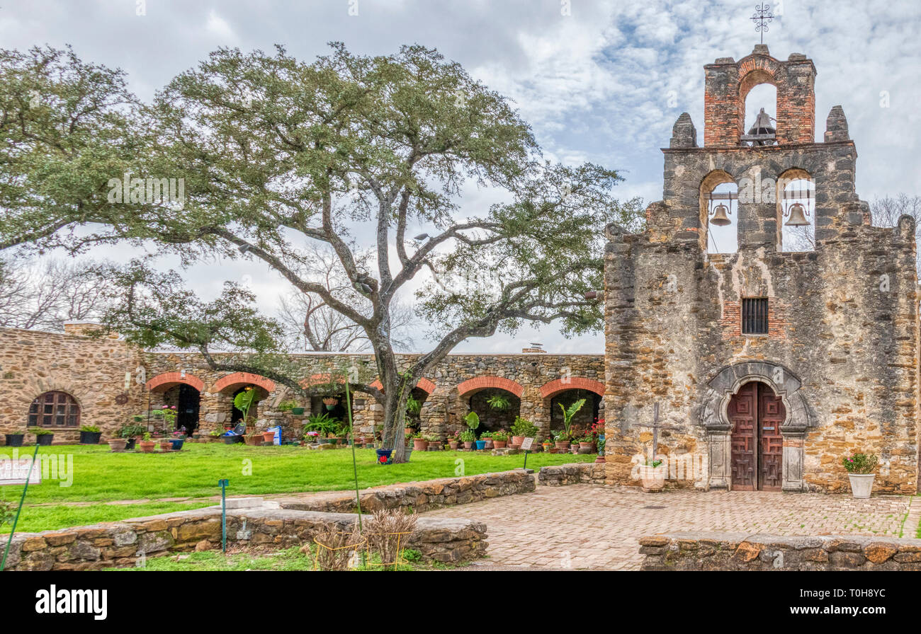 San Antonio Mission Trail en San Antonio Texas: Misión Espada Fotografía de  stock - Alamy