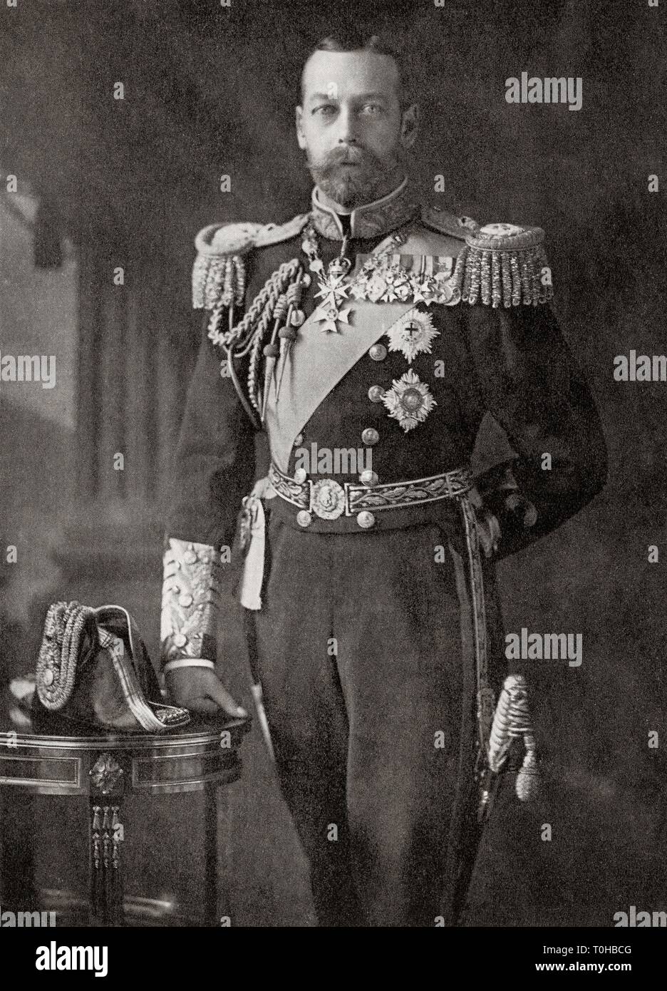 Vintage vieja foto de George V Foto de stock