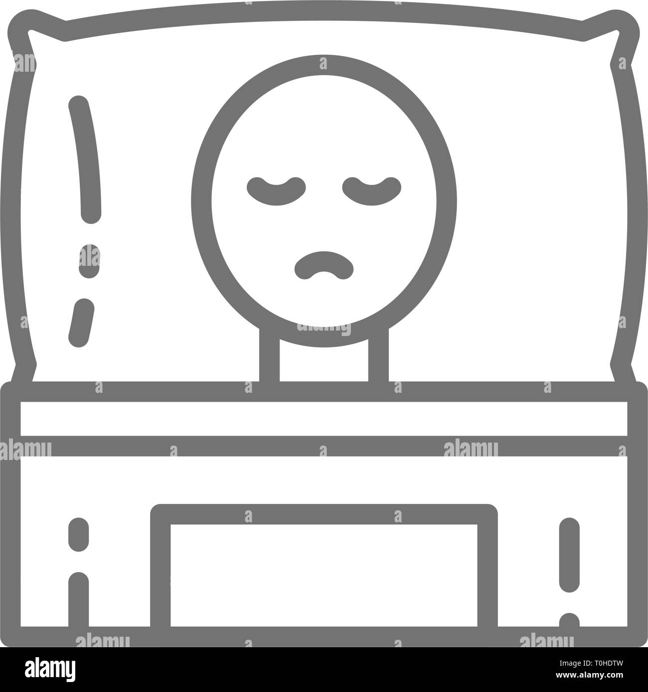 Pacientes con Cáncer en la cama, icono de la línea de oncología Imagen  Vector de stock - Alamy