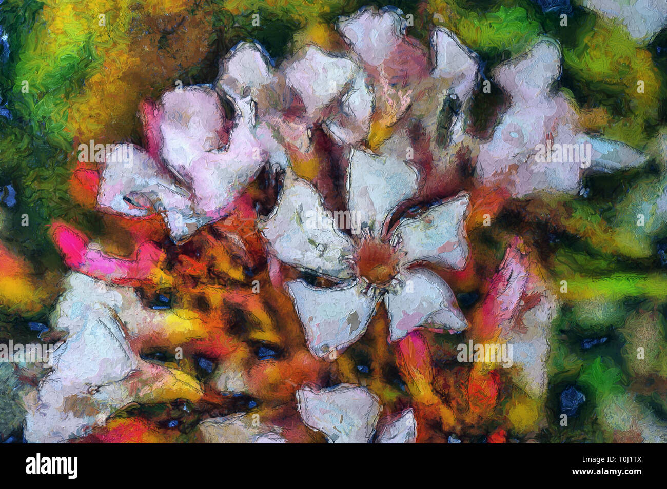 Pintura al óleo flores silvestres en un verano Fotografía de stock - Alamy