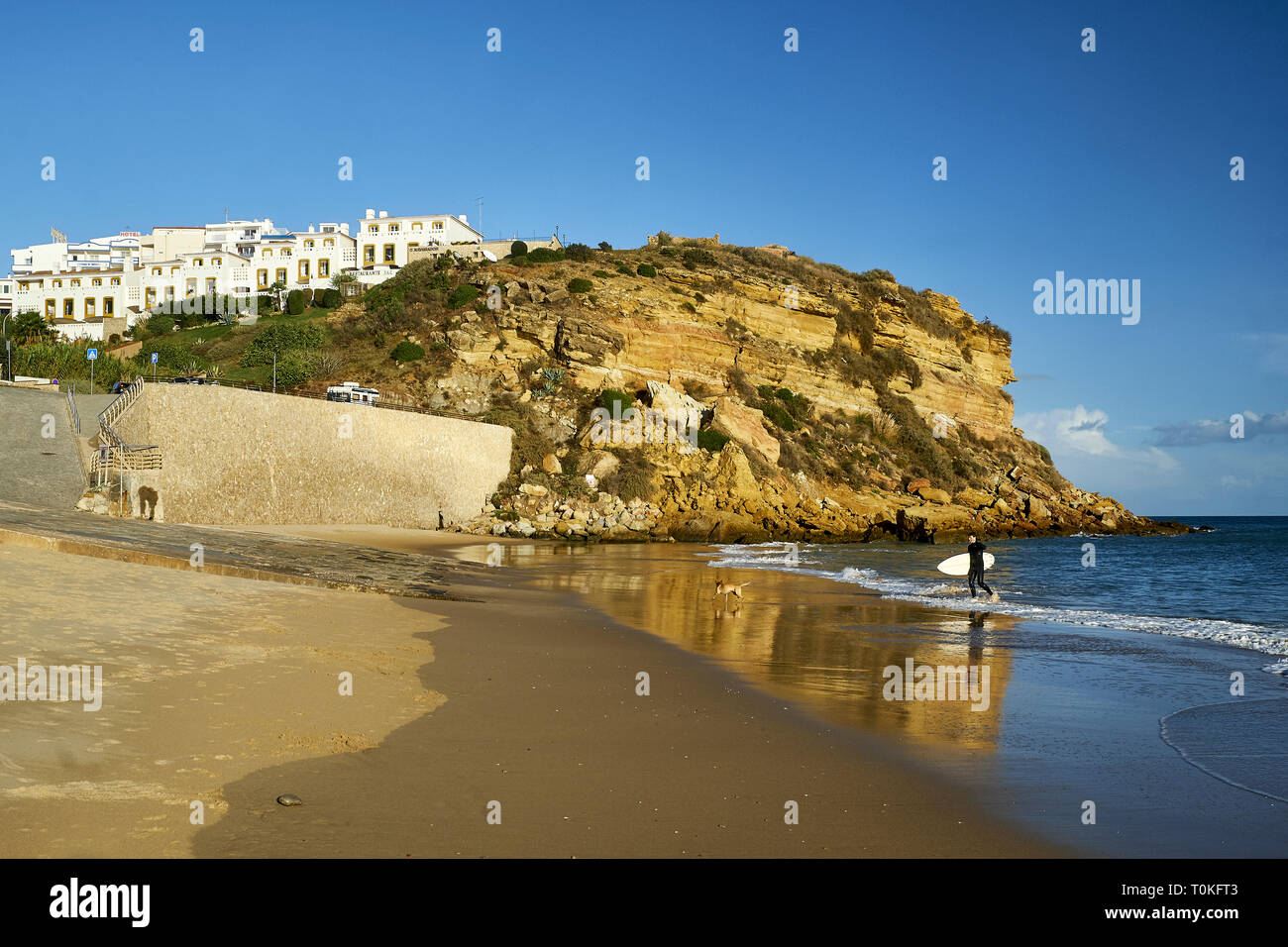 Praia do Burgau, Budens, Faro, Algarve, Portugal Foto de stock