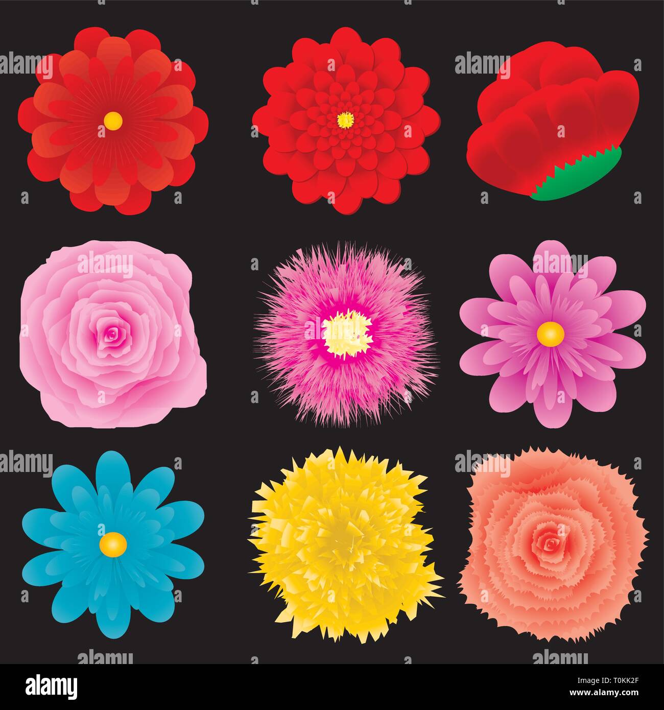 Conjunto de elementos de diseño floral, parte 4, ilustración vectorial Ilustración del Vector