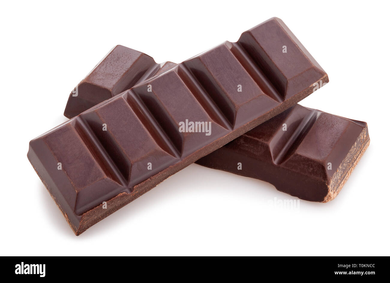 Barra de chocolate camino aislado Foto de stock